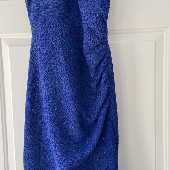 ELIZA J BLUE SPARKLY DRESS. PRE-OWNED. SIZE 4. - Picture 4 of 11